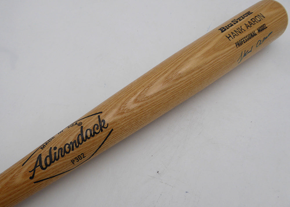 Hank Aaron Autographed Adirondack Bat Atlanta Braves Beckett BAS QR #AE49005