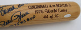 Johnny Bench "HOF 89", Pete Rose "1975 WS MVP" & Sparky Anderson Autographed Louisville Slugger Bat Cincinnati Reds Beckett BAS QR #AE49006