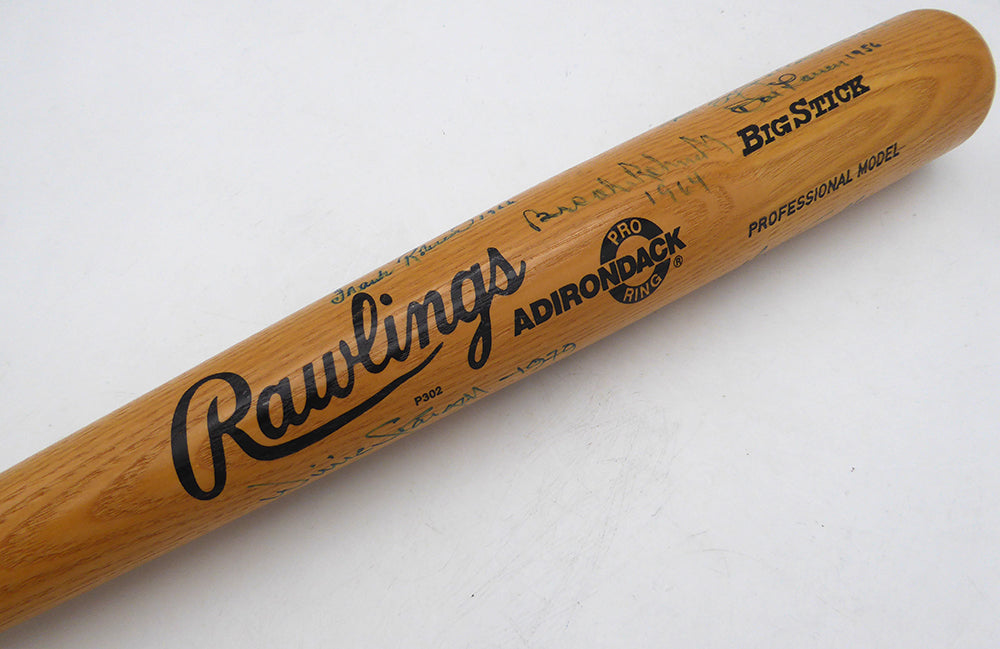 World Series MVP's Autographed Rawlings Bat With 10 Signatures Including Reggie Jackson Beckett BAS QR #AE49010