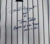 New York Yankees Phil Rizzuto & Tony Kubek Autographed White Russell Jersey Size XL "HOF 94" & "Rookie Of The Year 1957 - AL" Beckett BAS QR #BJ04164