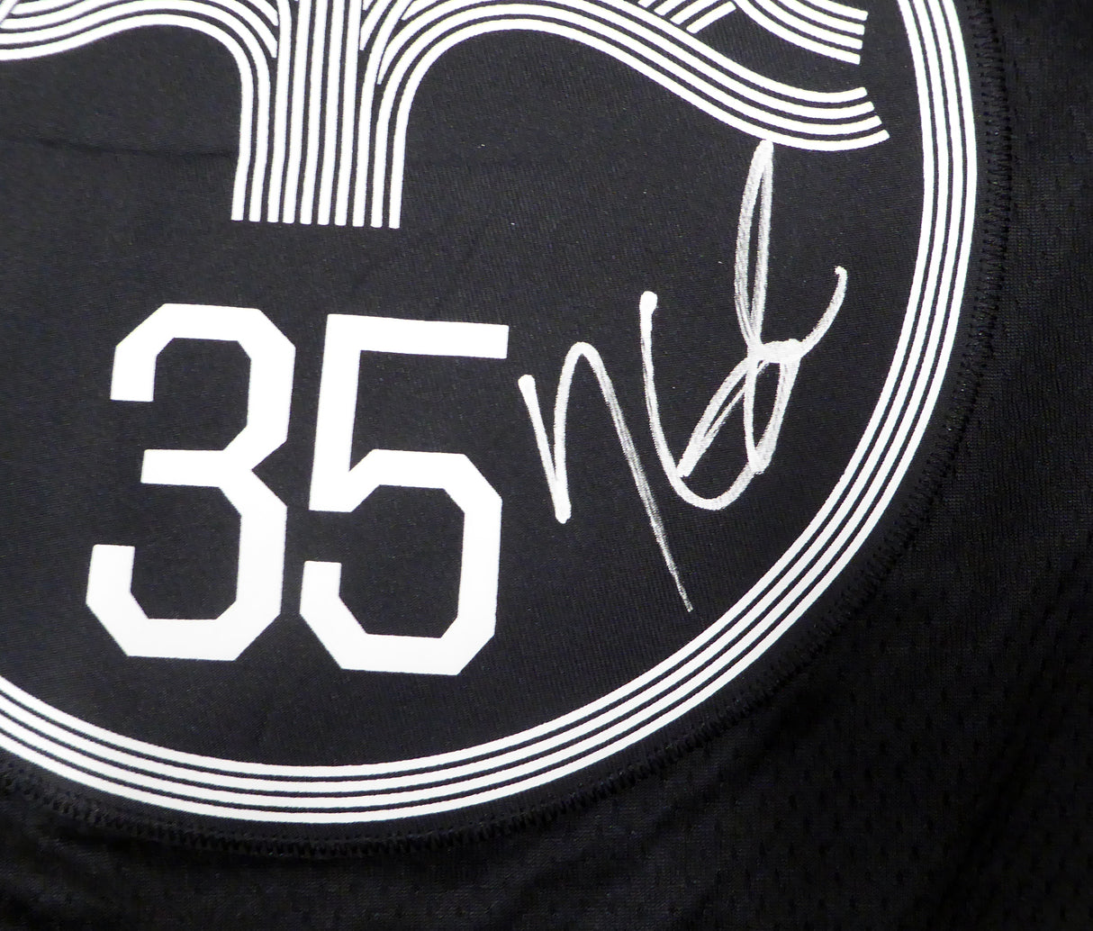 Golden State Warriors Kevin Durant Autographed Black Nike Swingman Jersey Size 52 Beckett BAS QR #BJ019147