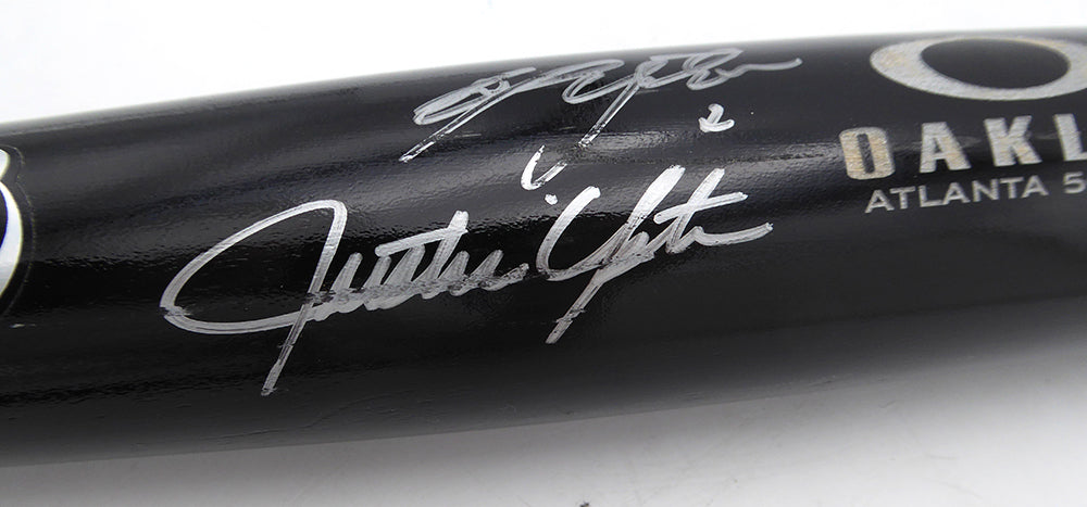 B.J. & Justin Upton Autographed Oakley Zinger Bat Family Business (Smudged) Beckett BAS QR #BU87122