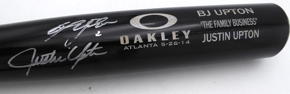 B.J. & Justin Upton Autographed Oakley Zinger Bat Family Business (Smudged) Beckett BAS QR #BU87122