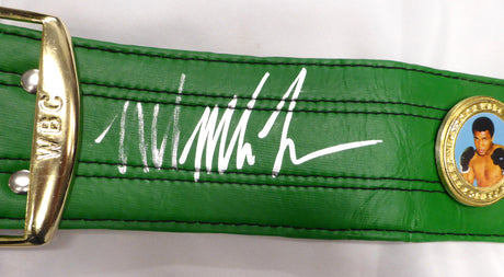 Mike Tyson Autographed Green WBC World Championship Belt (Smudged) Beckett BAS QR #BJ04149