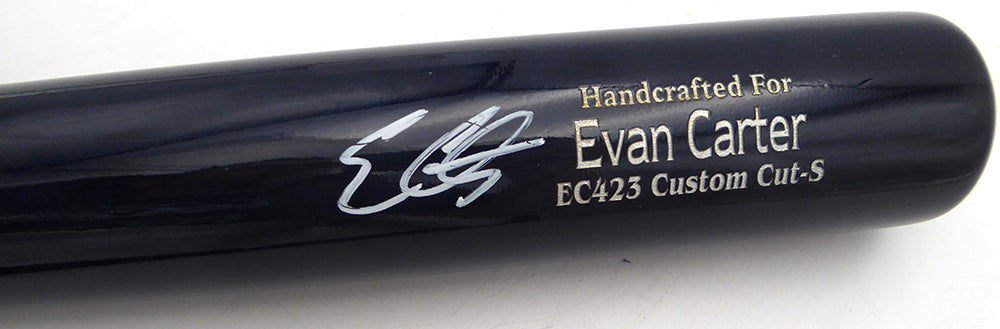 Evan Carter Autographed Marucci Player Model Bat Texas Rangers Beckett BAS QR #WX74976