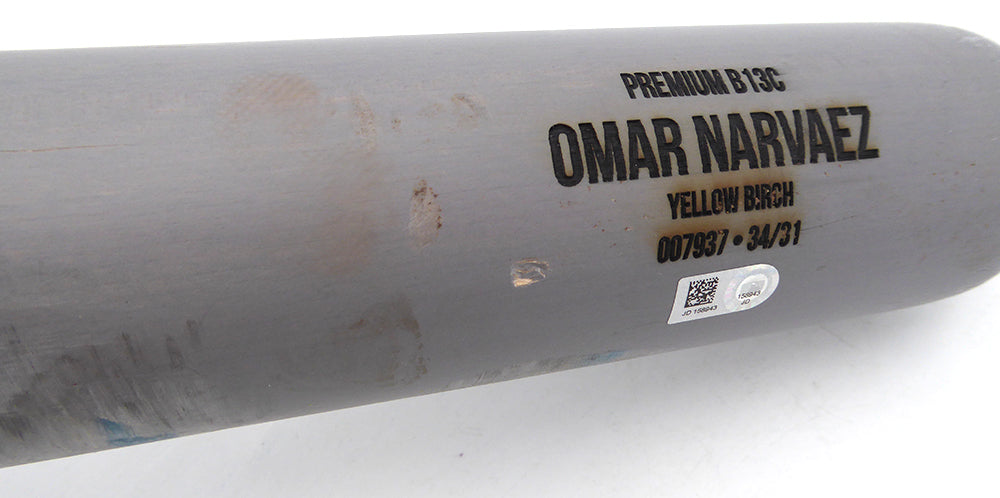 Omar Narvaez Unsigned Game Used B45 Bat Seattle Mariners MLB Holo #JD158943