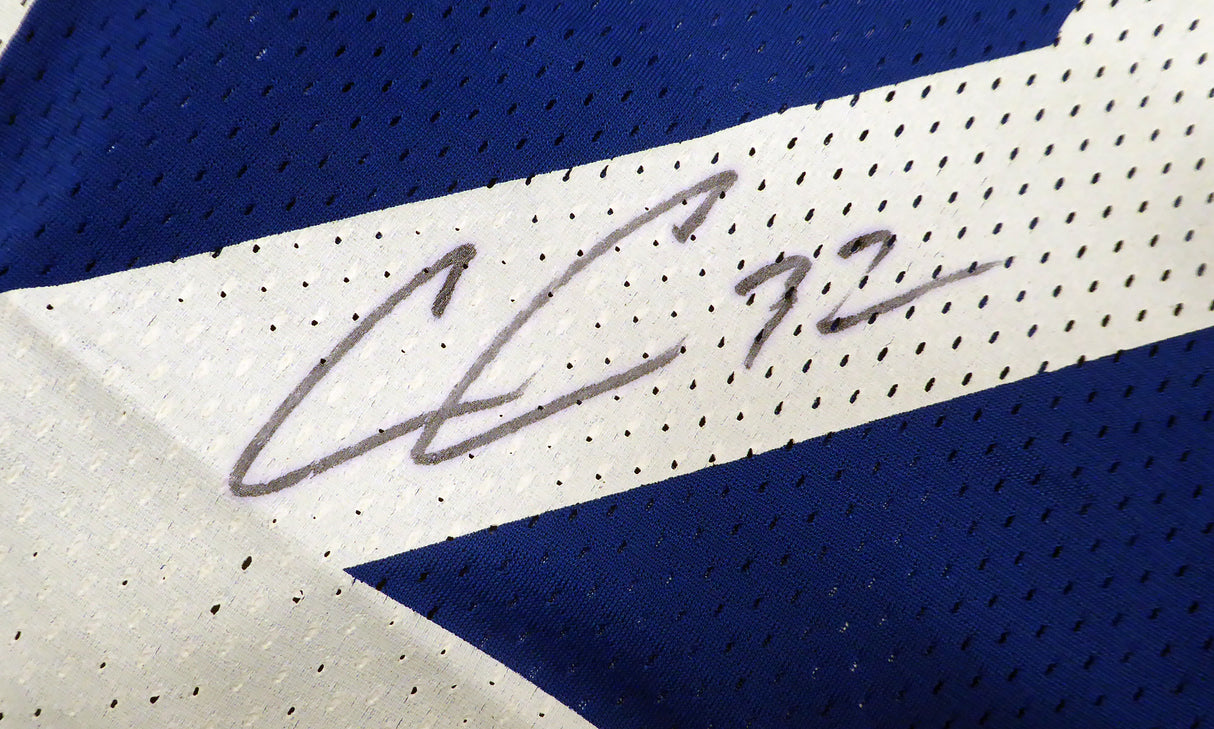 Seattle Seahawks Chris Carson Autographed Custom Blue Champion Jersey JSA #WPP267963