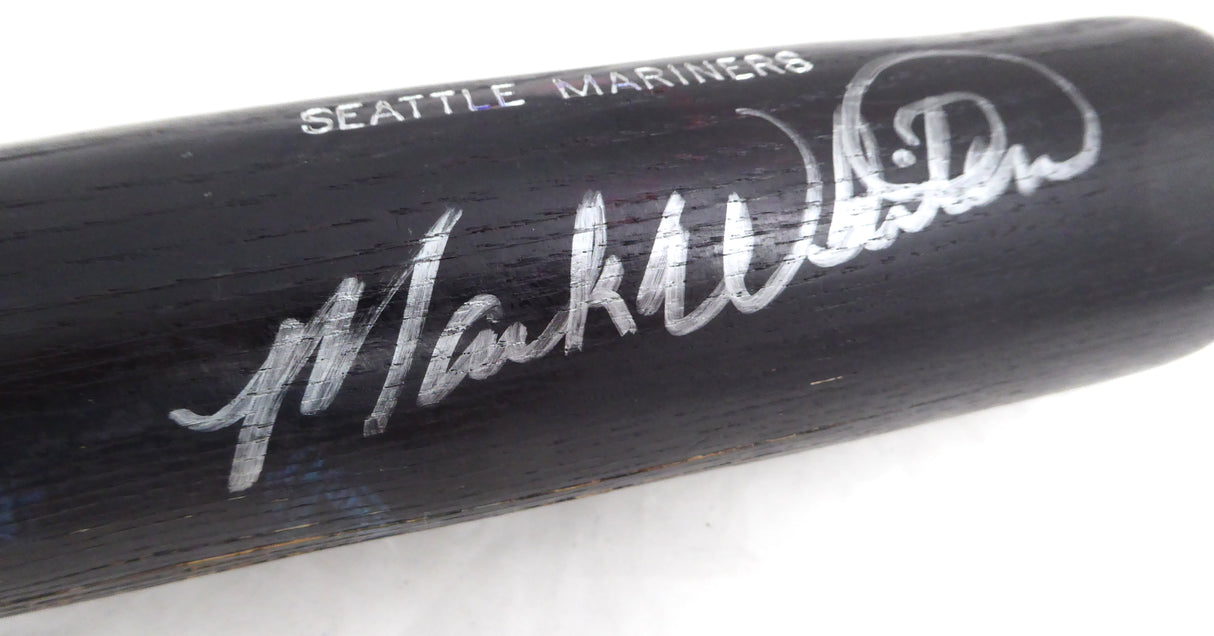 Mark Whiten Autographed Black Louisville Slugger L159 1996 Game Used Bat Seattle Mariners Cracked SKU #214052