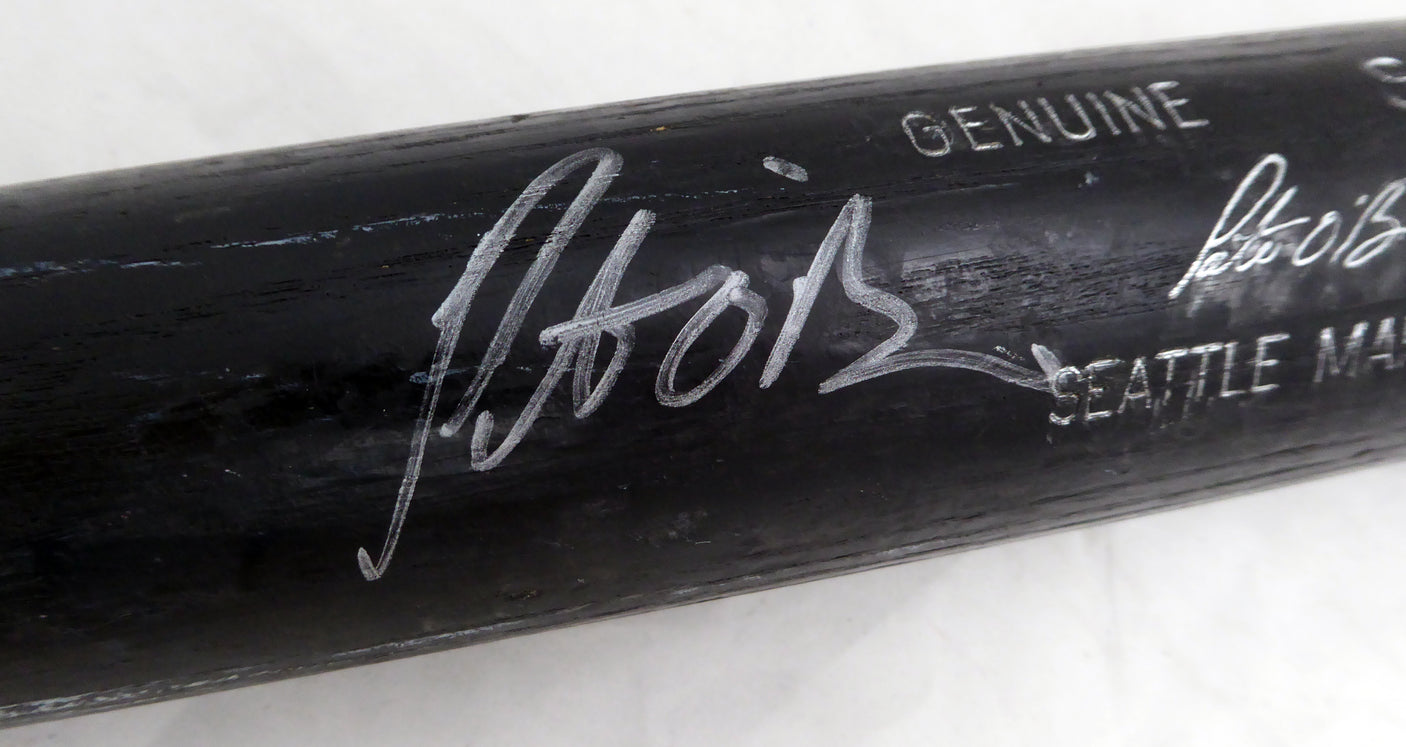 Pete O'Brien Autographed Black Louisville Slugger S2 Game Used Bat Seattle Mariners Cracked SKU #214054