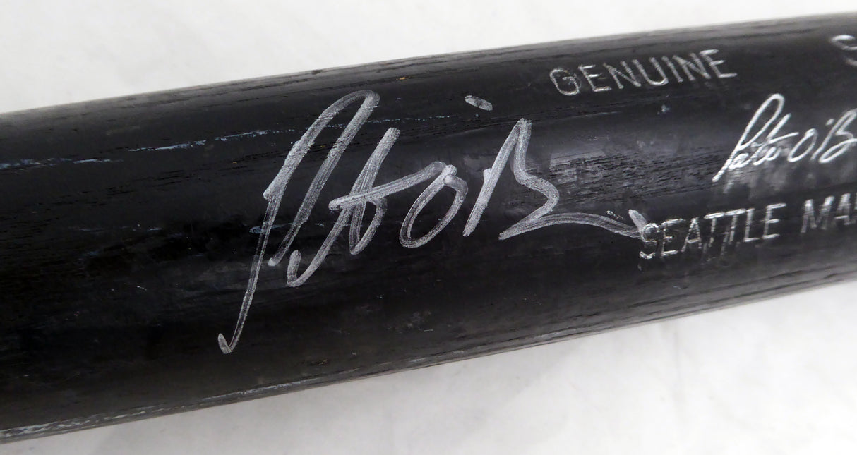 Pete O'Brien Autographed Black Louisville Slugger S2 Game Used Bat Seattle Mariners Cracked SKU #214054