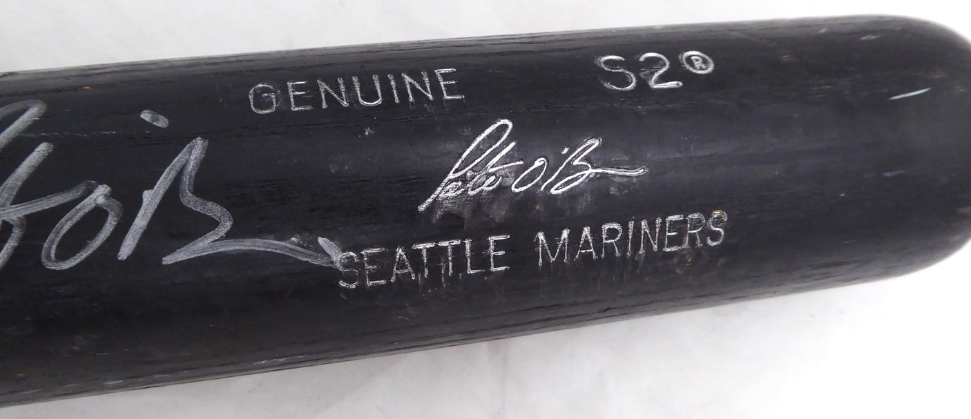 Pete O'Brien Autographed Black Louisville Slugger S2 Game Used Bat Seattle Mariners Cracked SKU #214054