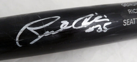 Rich Aurilia Autographed Black Louisville Slugger C271 Game Used Bat Seattle Mariners Cracked SKU #214065