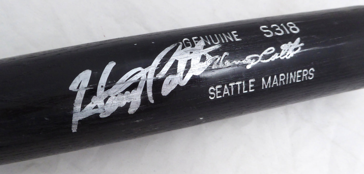 Henry Cotto Autographed Black Louisville Slugger Game Used Bat Seattle Mariners Light Use SKU #214071