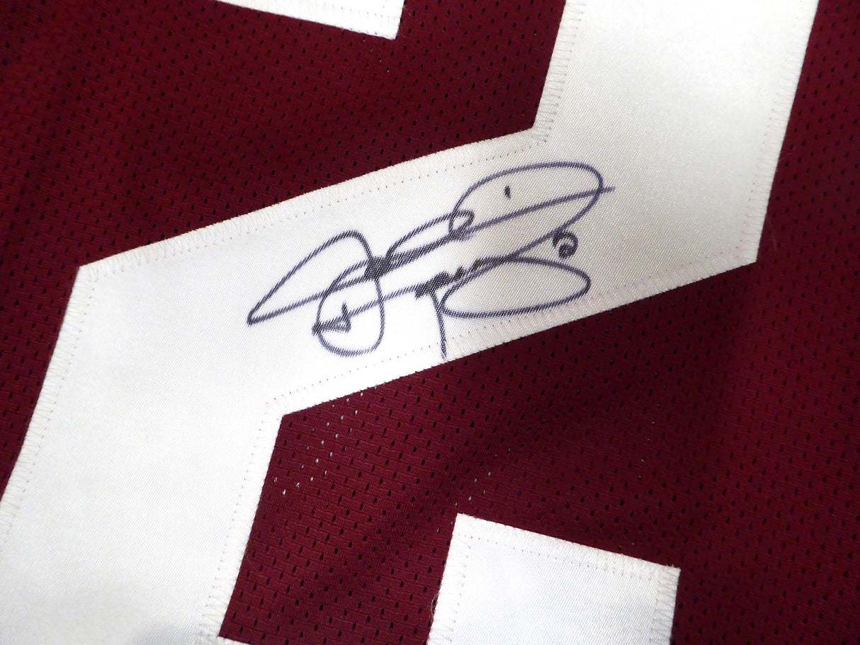 Texas A & M Aggies Johnny Manziel Autographed Maroon Jersey Beckett BAS QR #BR88748