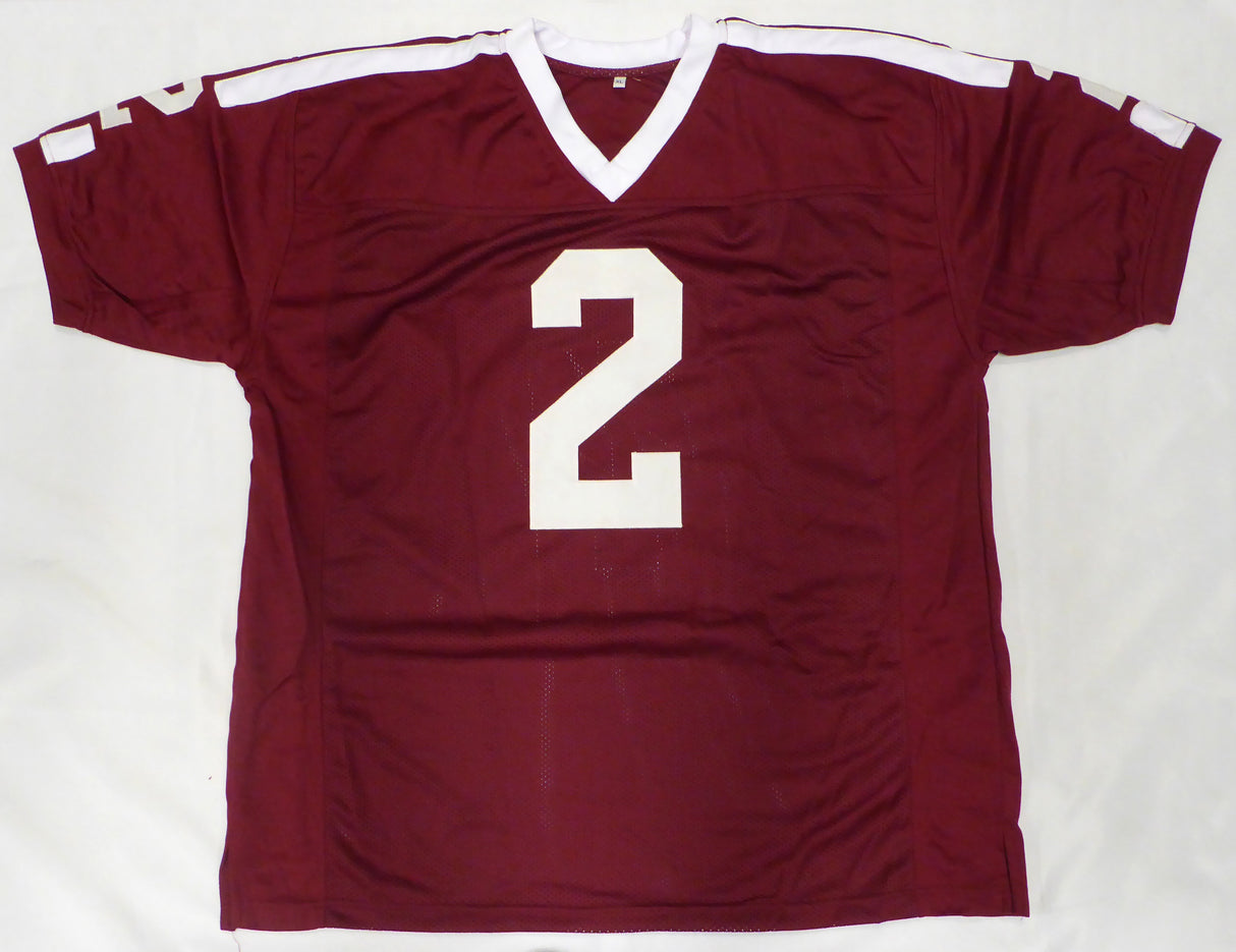 Texas A & M Aggies Johnny Manziel Autographed Maroon Jersey Beckett BAS QR #BR88748