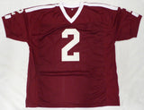 Texas A & M Aggies Johnny Manziel Autographed Maroon Jersey Beckett BAS QR #BR88748