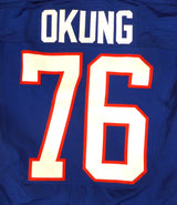 Unsigned Russell Okung Blue Nike Seattle Seahawks Game Issued Jersey 2013 Pro Bowl SKU #239840