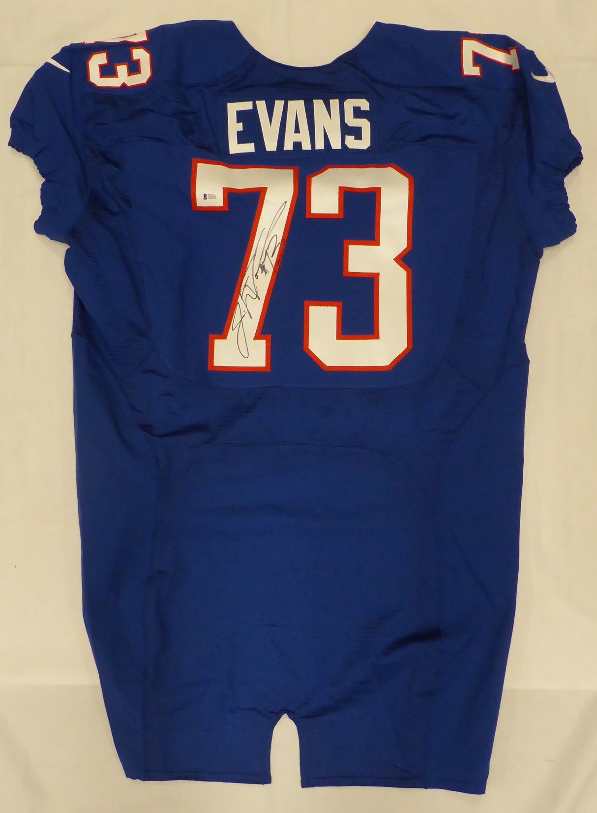 New Orleans Saints Jahri Evans Autographed Blue Nike Game Issued Jersey 2013 Pro Bowl Beckett BAS #E95692