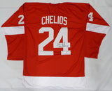 Chicago Black Hawks Chris Chelios Autographed Red Jersey Beckett BAS QR #BR49244