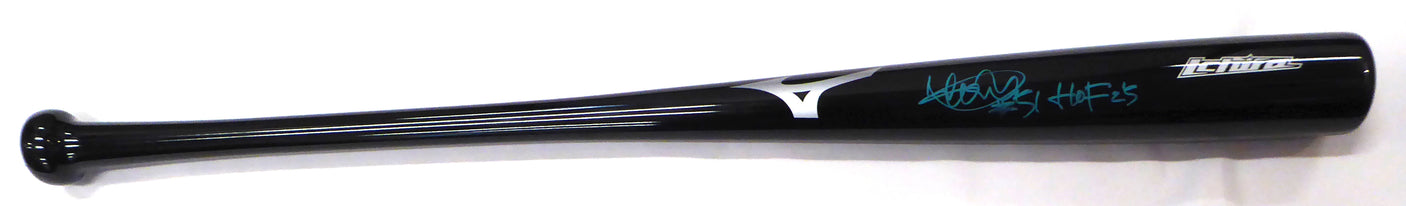 Ichiro Suzuki Autographed Black Player Model Mizuno Bat Seattle Mariners "#51 & HOF 25" (Smudged) Beckett BAS QR #2W517207