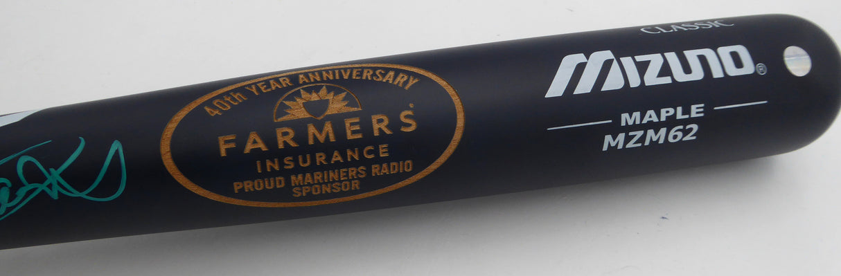 Ichiro Suzuki Autographed Black Mizuno Bat Seattle Mariners Farmers Insurance IS Holo SKU #239878