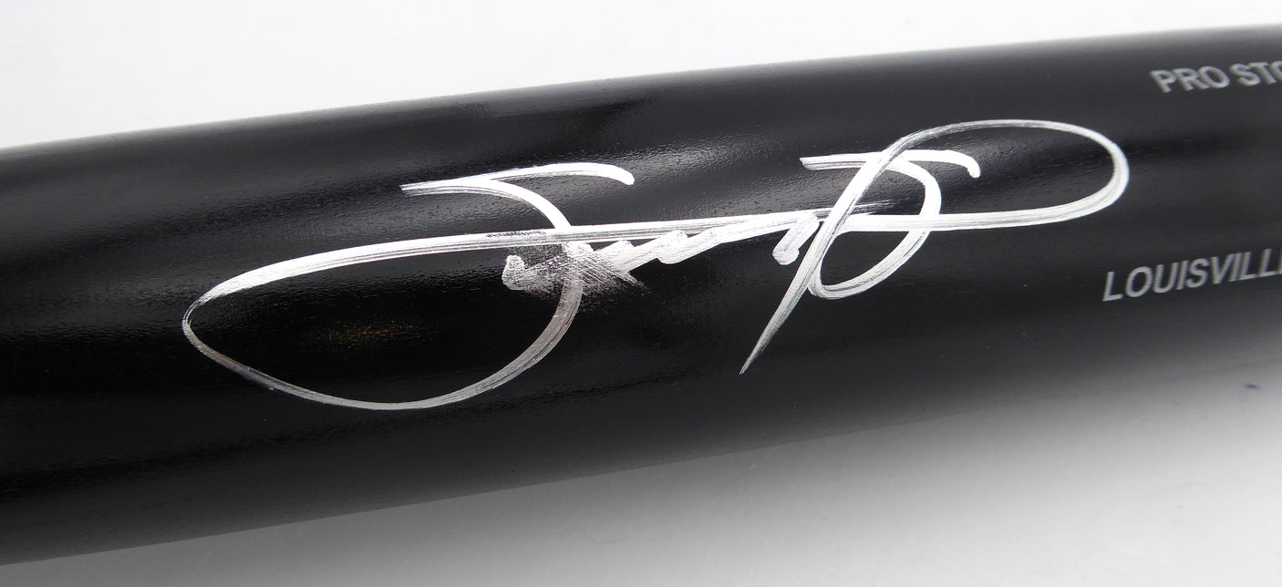 Sammy Sosa Autographed Black Louisville Slugger Bat Chicago Cubs (Smudged) Beckett BAS QR #2W202192