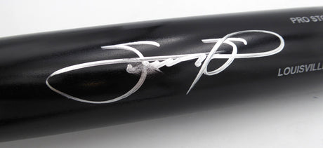Sammy Sosa Autographed Black Louisville Slugger Bat Chicago Cubs (Smudged) Beckett BAS QR #2W202192
