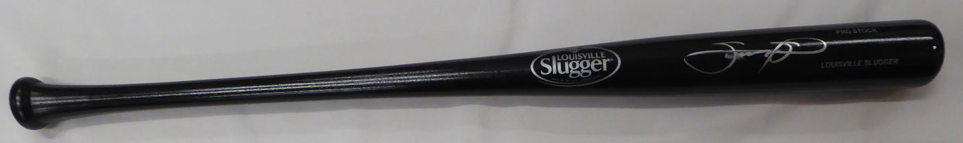 Sammy Sosa Autographed Black Louisville Slugger Bat Chicago Cubs (Smudged) Beckett BAS QR #2W202192
