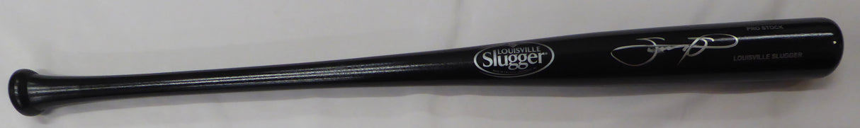 Sammy Sosa Autographed Black Louisville Slugger Bat Chicago Cubs (Smudged) Beckett BAS QR #2W202192