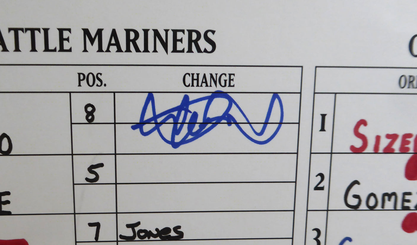 Ichiro Suzuki Autographed Game Used Lineup Card Seattle Mariners September 27, 2007 IS Holo SKU #214133