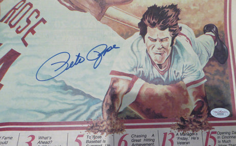 Pete Rose Autographed Baseball 1985 Newspaper Cincinnati Reds JSA #G83590