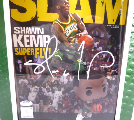 Shawn Kemp Autographed Funko POP Figurine With SLAM Magazine Seattle Super Sonics MCS Holo #88468