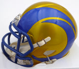 Aaron Donald Autographed Los Angeles Rams Flash Yellow Mini Helmet (Smudged) Beckett BAS QR #1W441347