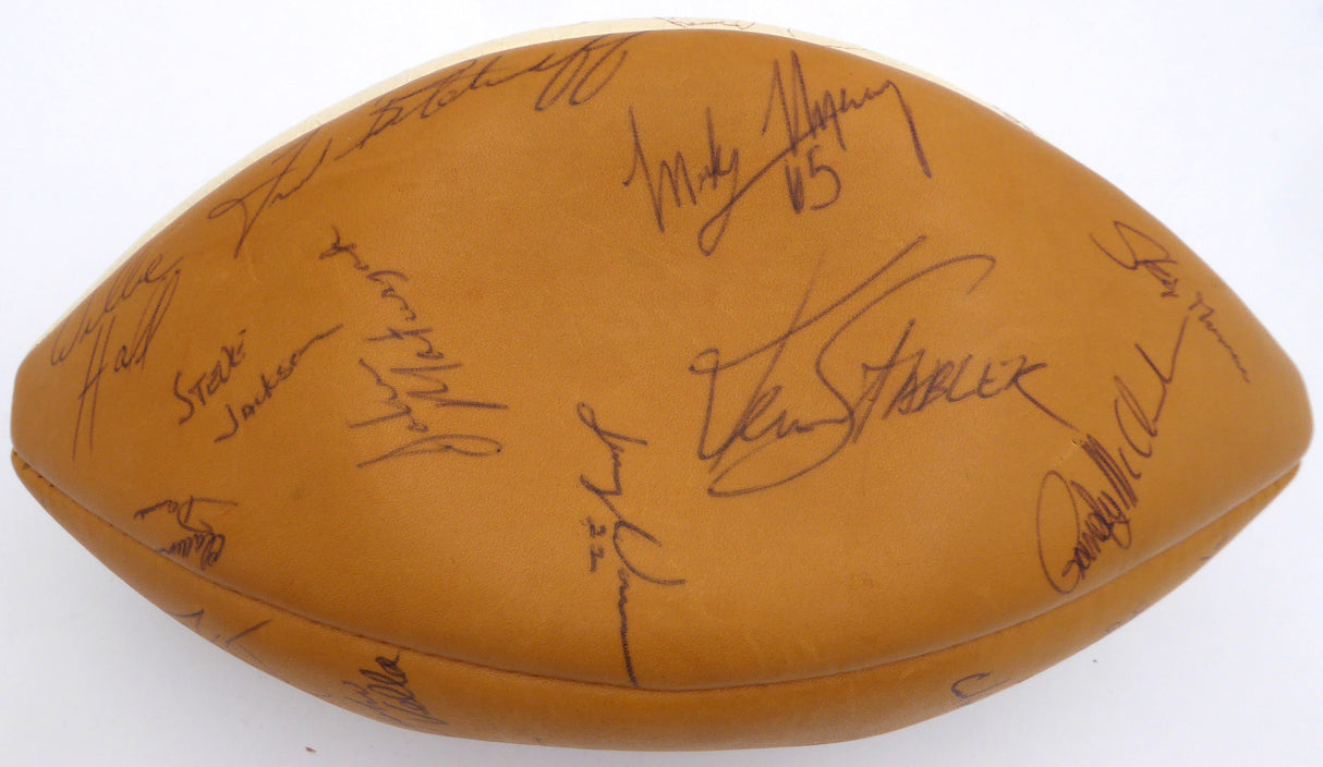 1977 Oakland Raiders Autographed Football With 40 Signatures Including John Madden Beckett BAS QR #AD40716