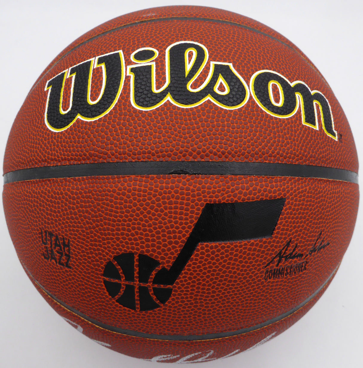 John Stockton Autographed Basketball Utah Jazz (Smudged) Beckett BAS QR #1W271700