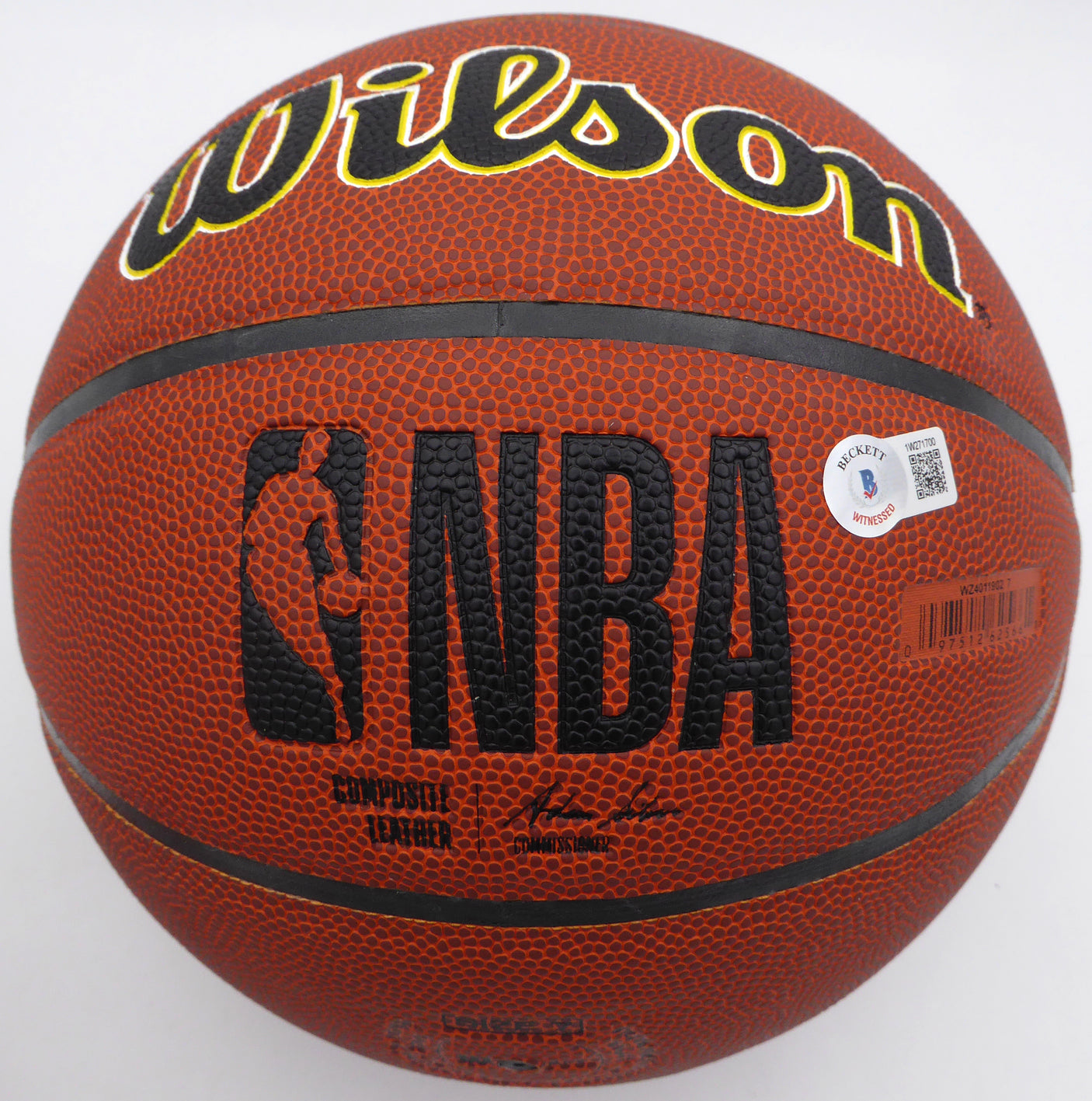 John Stockton Autographed Basketball Utah Jazz (Smudged) Beckett BAS QR #1W271700