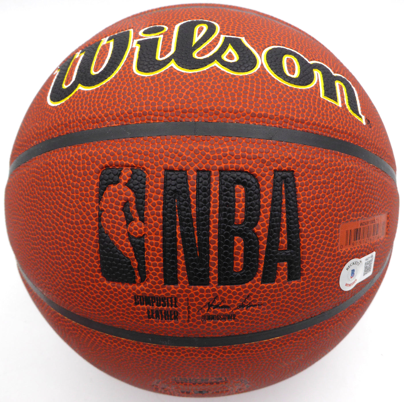 John Stockton Autographed Basketball Utah Jazz (Smudged) Beckett BAS QR #1W271705