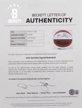 John Stockton Autographed Basketball Utah Jazz Beckett BAS #AC98286