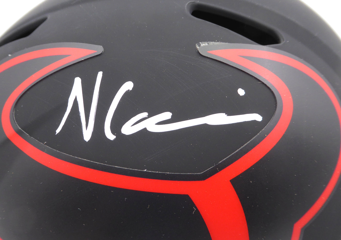 Nico Collins Autographed Eclipse Black Full Size Replica Helmet Houston Texans Beckett (Scratches) BAS QR #1W433072