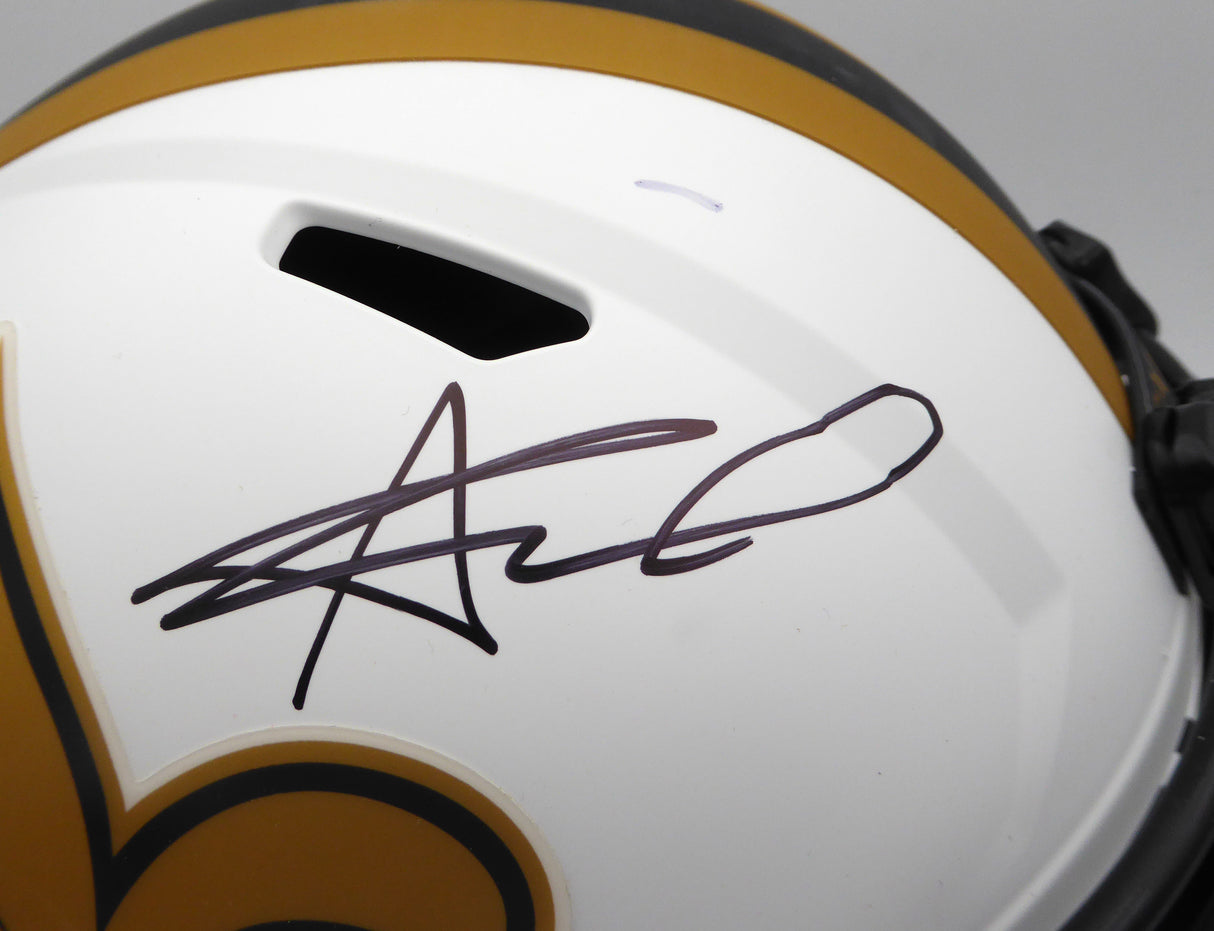 Alvin Kamara Autographed Lunar Eclipse White Full Size Replica Helmet New Orleans Saints Beckett BAS QR #1W403073