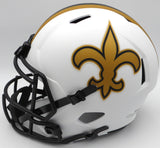 Alvin Kamara Autographed Lunar Eclipse White Full Size Replica Helmet New Orleans Saints Beckett BAS QR #1W403073