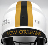 Alvin Kamara Autographed Lunar Eclipse White Full Size Replica Helmet New Orleans Saints Beckett BAS QR #1W403073