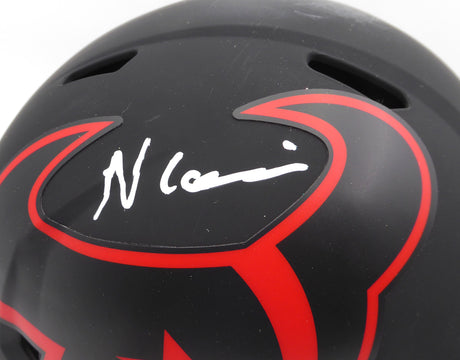 Nico Collins Autographed Eclipse Black Full Size Replica Helmet Houston Texans (Scratches) Beckett BAS QR #1W433073