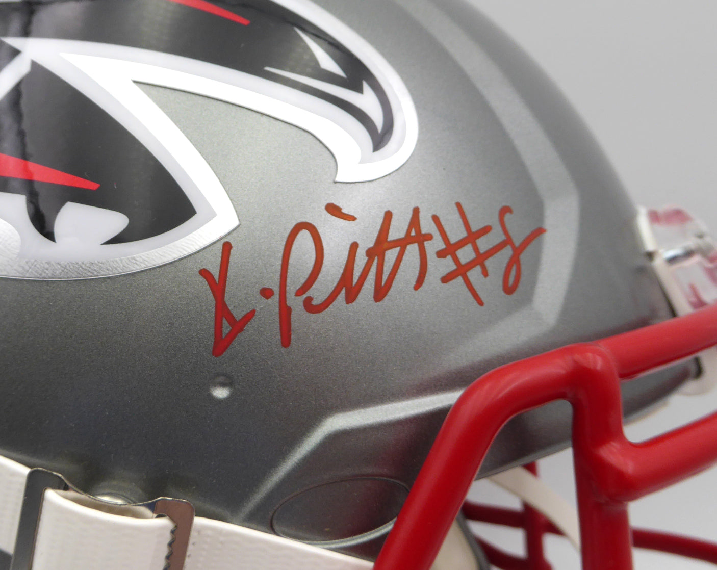 Kyle Pitts Autographed Atlanta Falcons Authentic Flash Silver Full Size Helmet Beckett BAS QR #WL25821