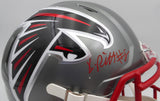 Kyle Pitts Autographed Atlanta Falcons Authentic Flash Silver Full Size Helmet Beckett BAS QR #WL25821
