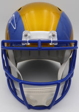 Aaron Donald Autographed Flash Yellow Full Size Replica Helmet Los Angeles Rams (Smudged) Beckett BAS QR #1W393329
