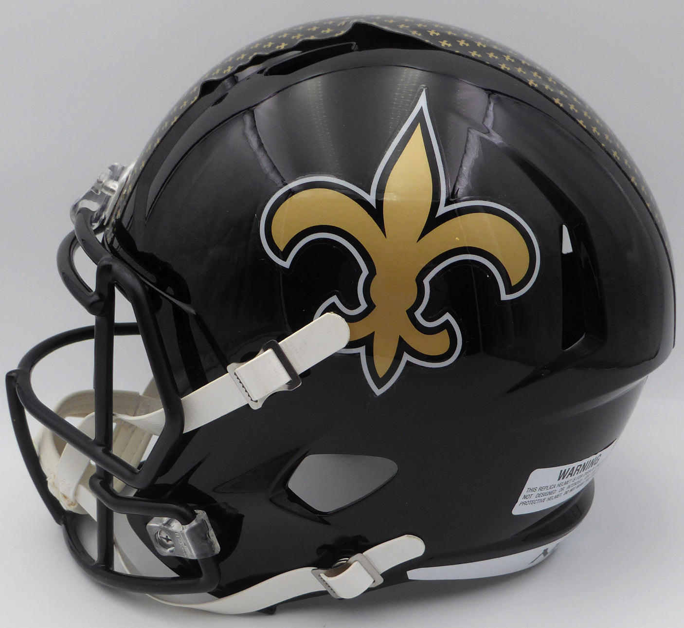 Drew Brees Autographed Alternate Black Full Size Replica Helmet New Orleans Saints (Bubbled Decal) Beckett BAS QR #W717760