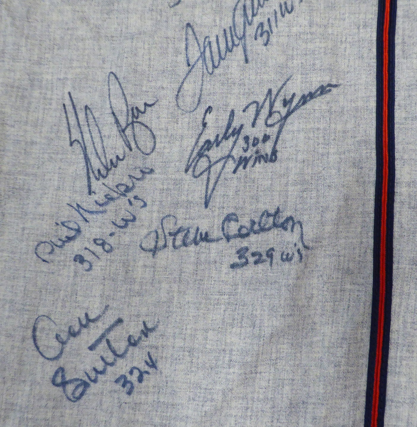 300 Win Club Autographed Jersey With 8 Signatures Including Nolan Ryan, Tom Seaver and Warren Spahn JSA #XX71926