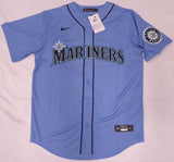 Seattle Mariners Julio Rodriguez Autographed Spring Training Blue Nike Jersey Size M Beckett BAS QR #WX99041