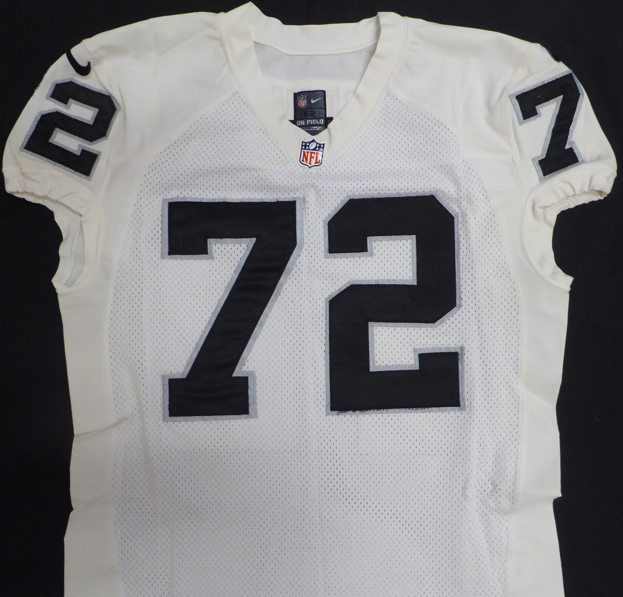 Oakland Raiders Donald Penn Team Issued White Nike Jersey Size 52 SKU #228862